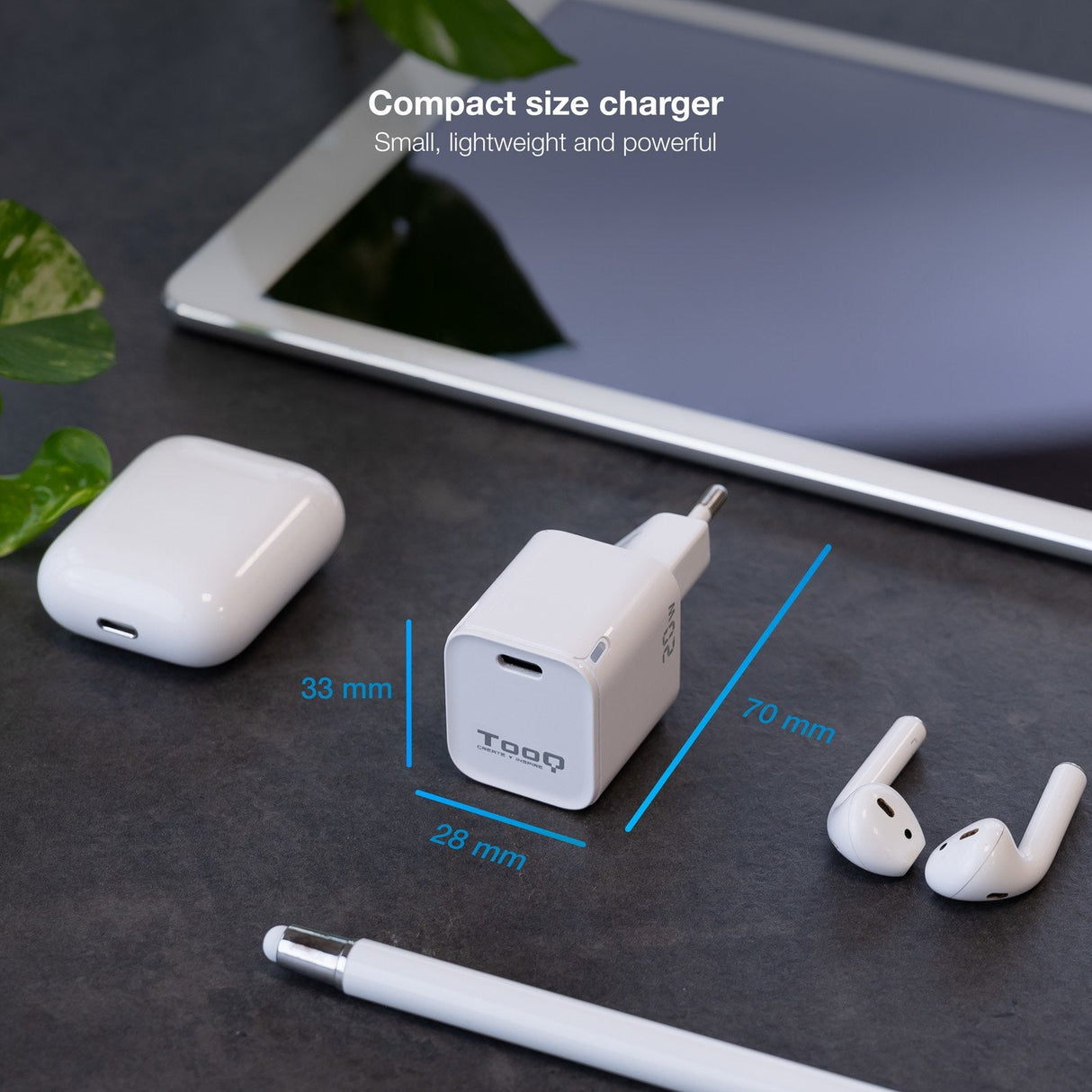 Tooq Cargador De Pared Usb-C/Pd 20w - Blanco