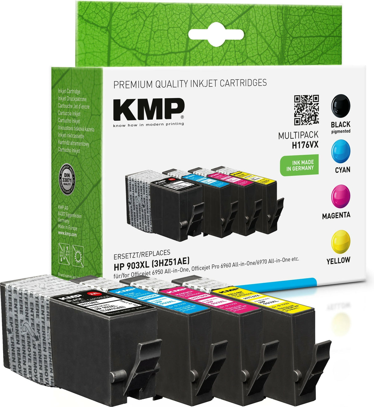 Paquete Promocional Kmp H176vx Bk/C/M/Y Compatible Con Hp 3hz51ae 903xl