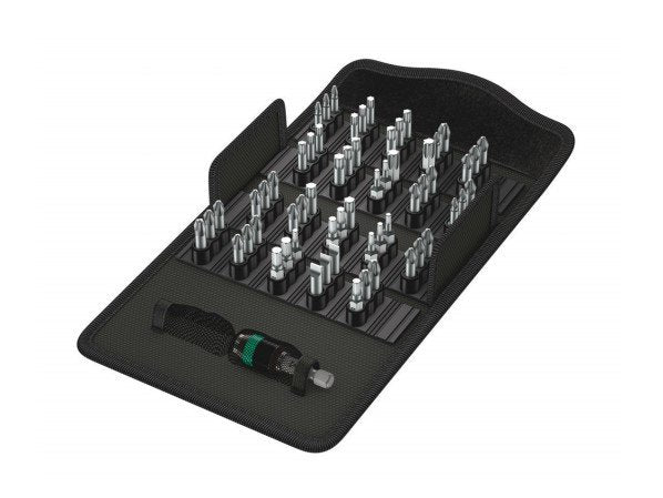 Wera Bit-Safe 61 Universal 1, 1/4", 61 Piezas, Juego De Puntas (Negro/Verde, Incl. Portapuntas, 1/4", En Caja Textil)