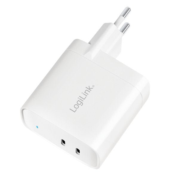 Cargador Logilink 2xusb-C 40 W Blanco