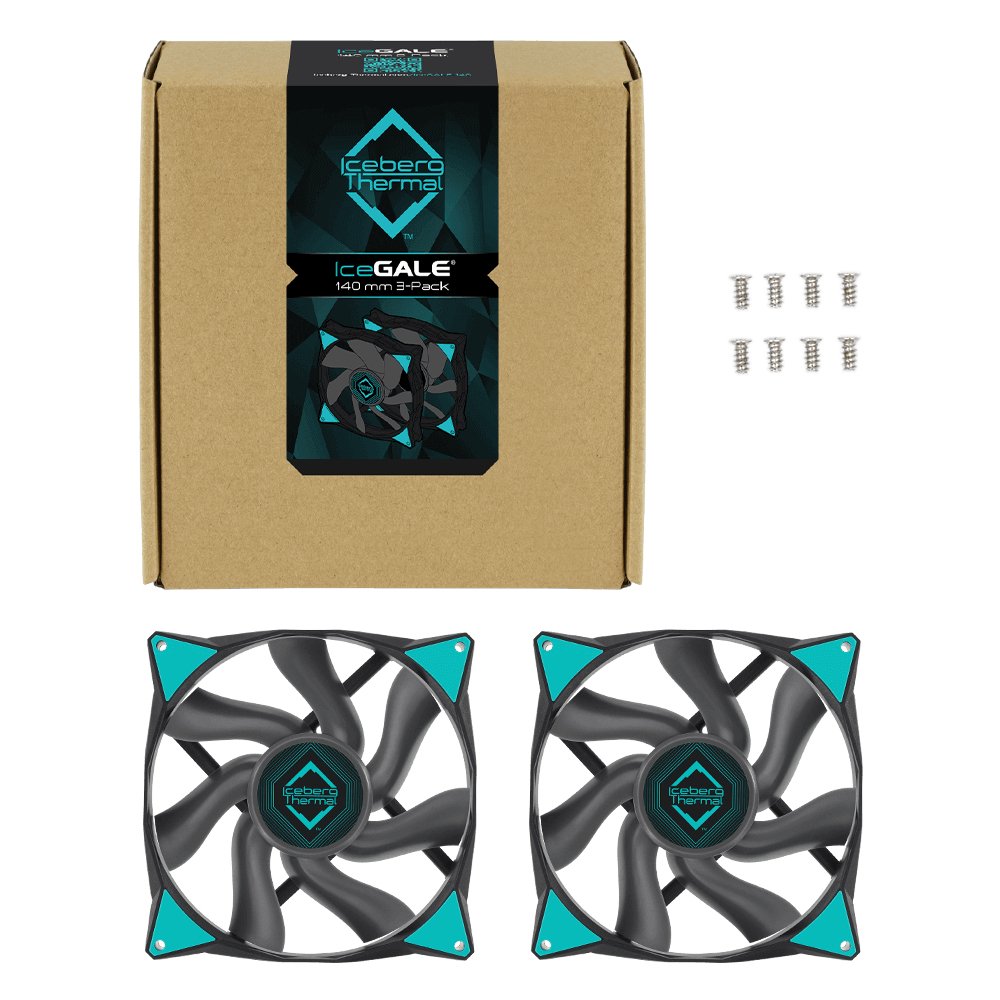 EAN 1230000071482 - Iceberg Thermal IceGALE Carcasa del ordenador Ventilador 14 cm Negro 2 pieza(s) imagen 3