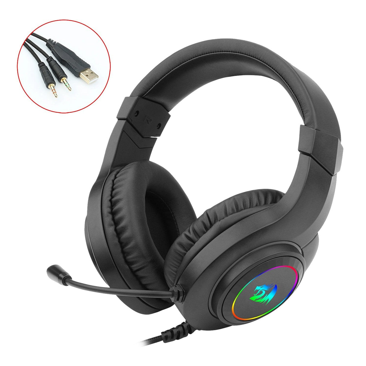 Redragon Hylas Auricular Gaming Rgb 3.5mm Micrófono Negro