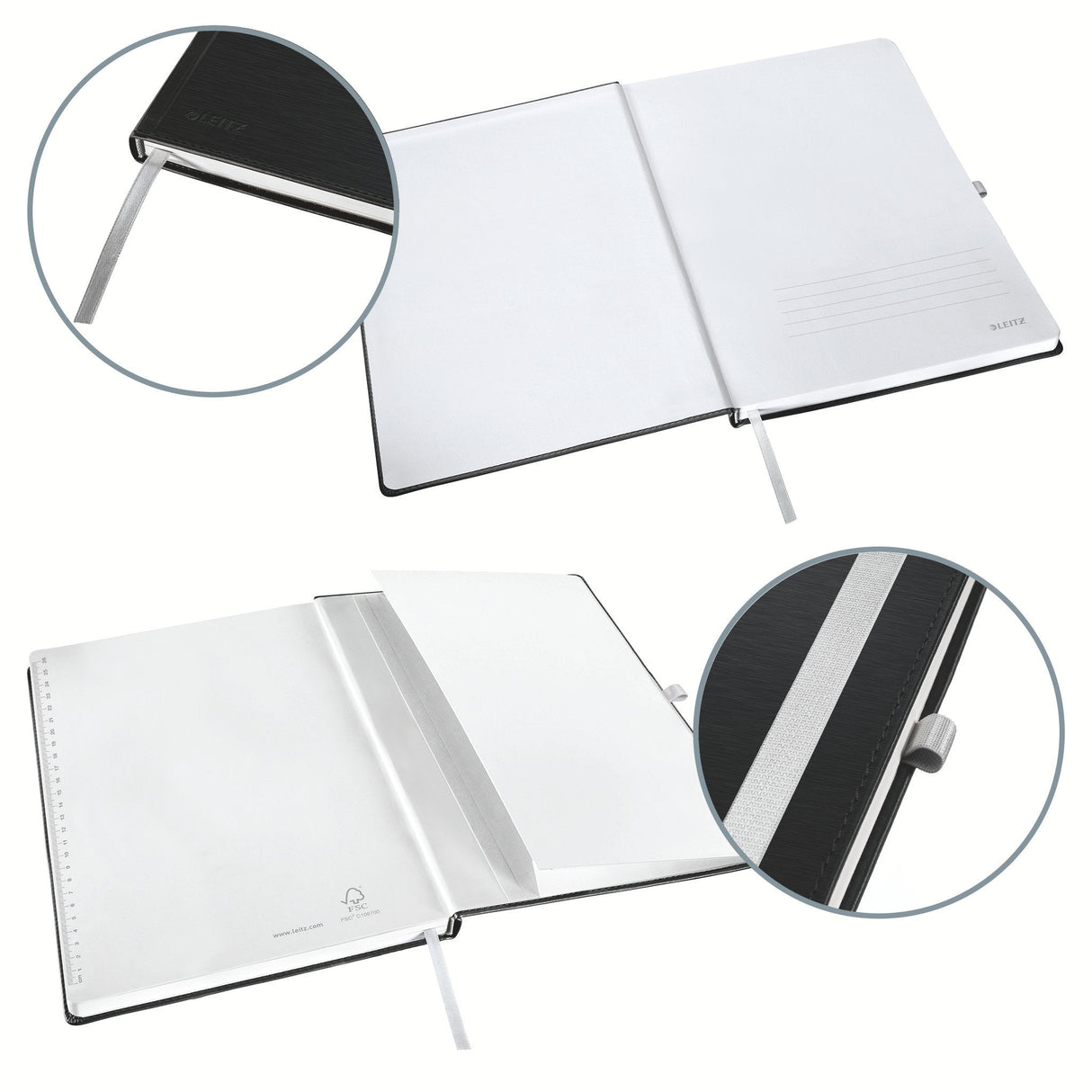 Leitz Notebook Style A5 Sqare Paper Hardfunda Negro 80 Sheets