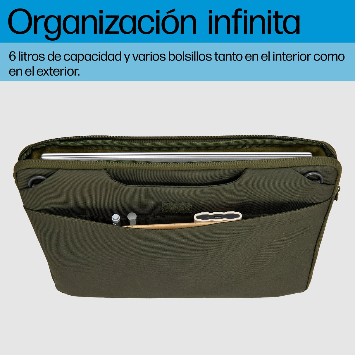 EAN 0197961660302 - HP 15.6 Modular Laptop Sleeve 39,6 cm (15.6") Verde, Gris imagen 5