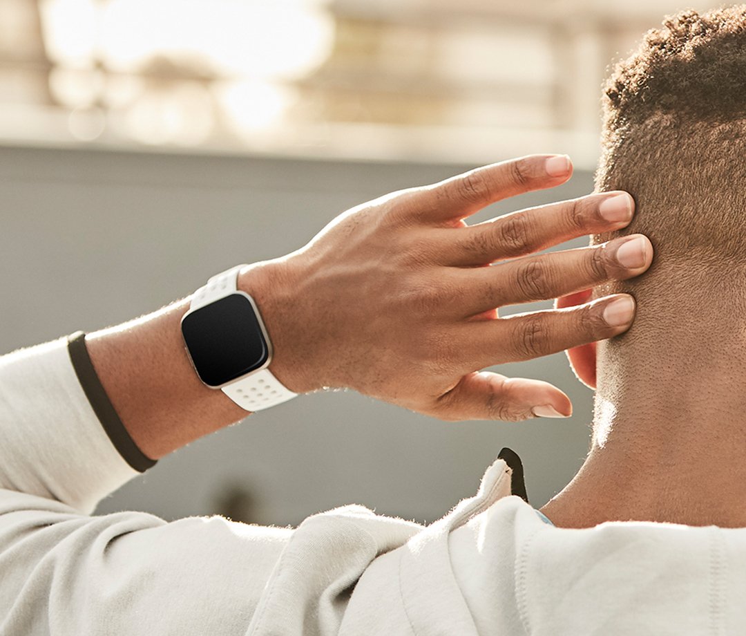 Correa Fitbit Fb171sbwtl, Fitbit, Blanco, Aluminio, Elastómero, L, Versa 2, 180 - 220 Mm