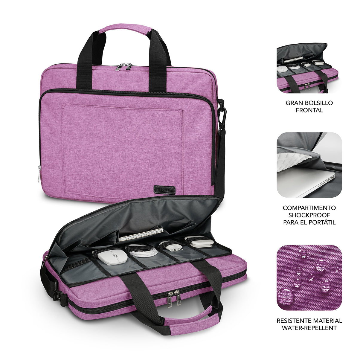 EAN 8436586743420 - SUBBLIM SUBLB-4APLB12 maletines para portátil 39,6 cm (15.6") Maletín Toploader Azul imagen 3