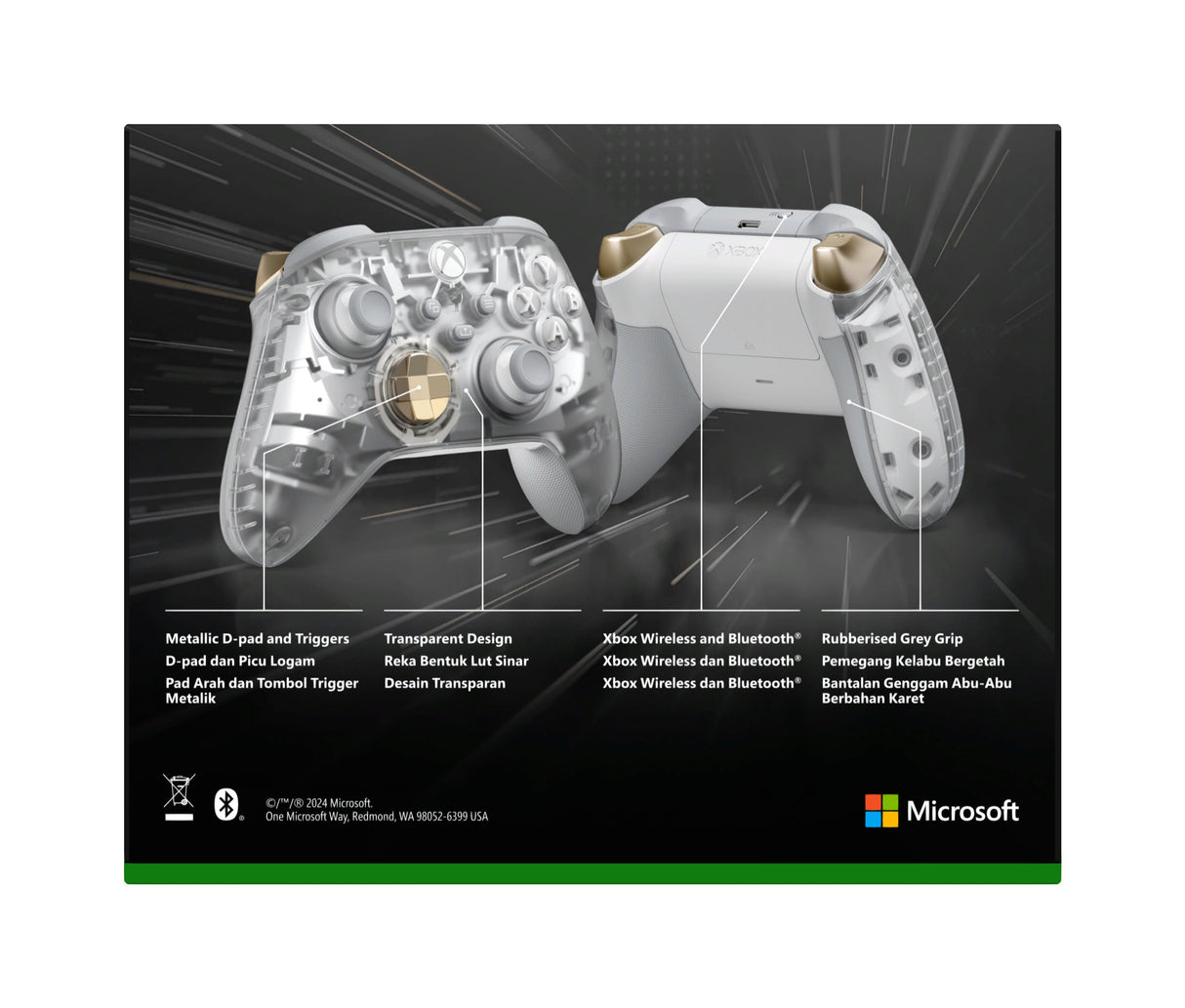 EAN 196388334124 - Microsoft Ghost Cipher Oro, Gris claro, Transparente Bluetooth/USB Gamepad Analógico/Digital Android, PC, imagen 9