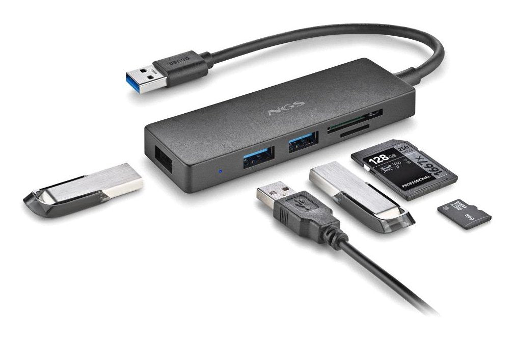 EAN 8435430626049 - NGS IHUB READER USB 3.2 Gen 1 (3.1 Gen 1) Type-A 5000 Mbit/s Negro imagen 3
