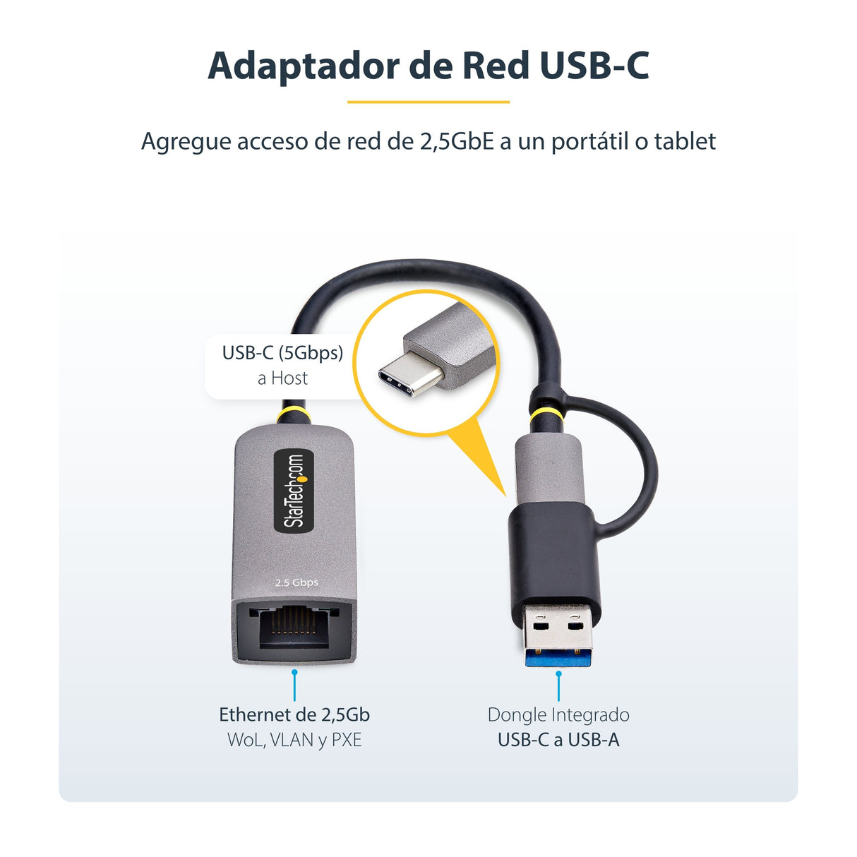 EAN 0065030905176 - StarTech.com U2GA-USB-C-ETHERNET adaptador y tarjeta de red 5000 Mbit/s imagen 10
