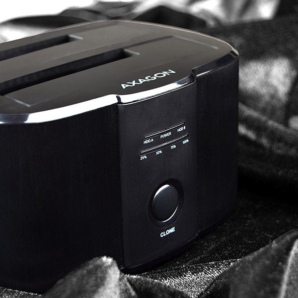 Axagon Estación De Acoplamiento Dual Adsa-St, Usb 3.0, 2x 2.5"/3.5" Ssd/Hdd, Sata 6 - Negro