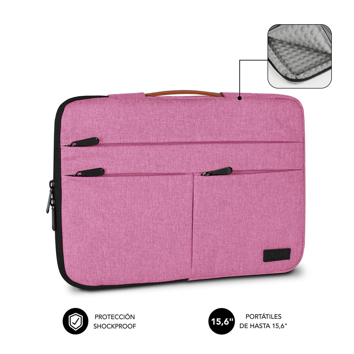 Funda Subblim Air Padding 360 Sleeve Para Portátiles Hasta 15.6' Rosa