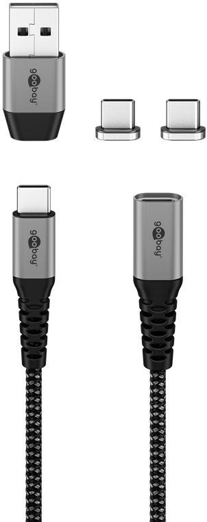 Cable Goobay 65653  Usb 1 M Usb C Negro, Gris