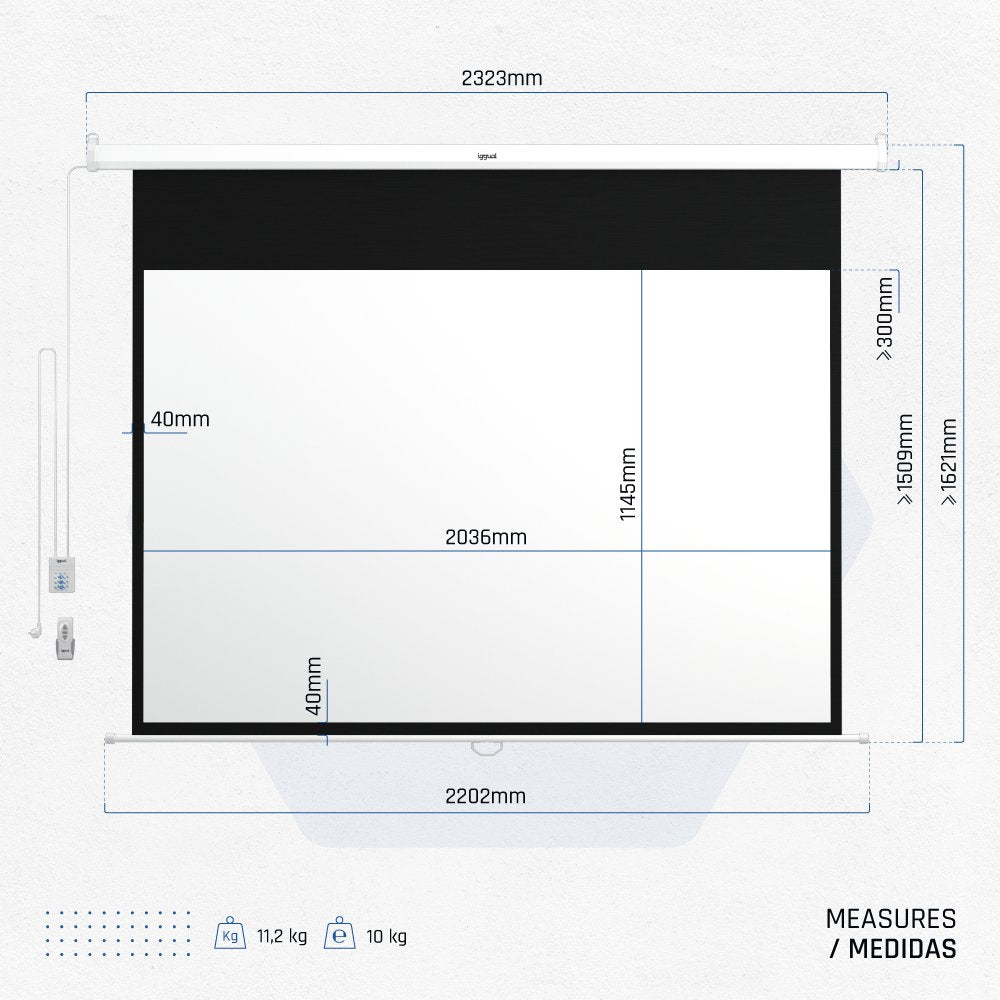 Iggual Pantalla Elec. Pano.92" 203x114 Cm Contrem