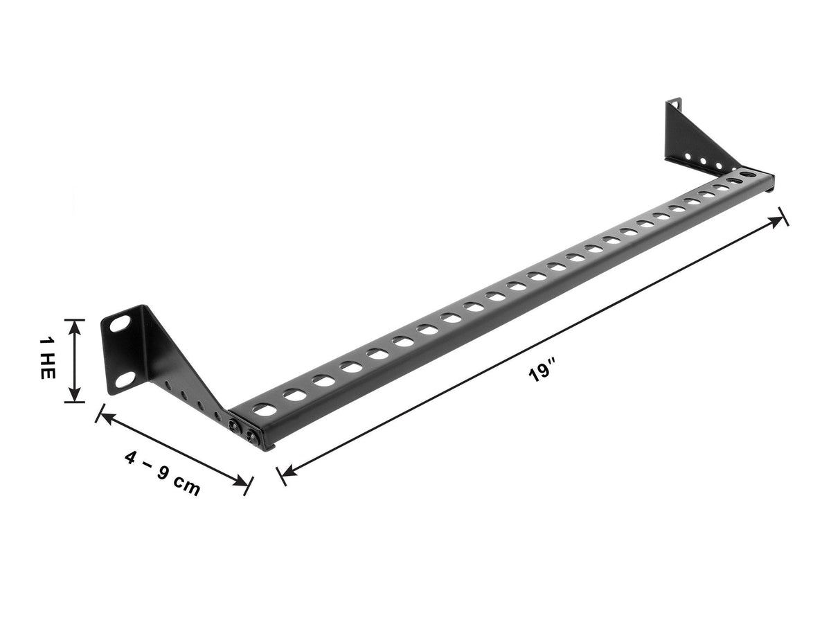 Delock 19? 1 He Organizador De Cables Panel Carril De Sujeción De Cables Profundidad Ajustable 40 - 90 Mm Negro