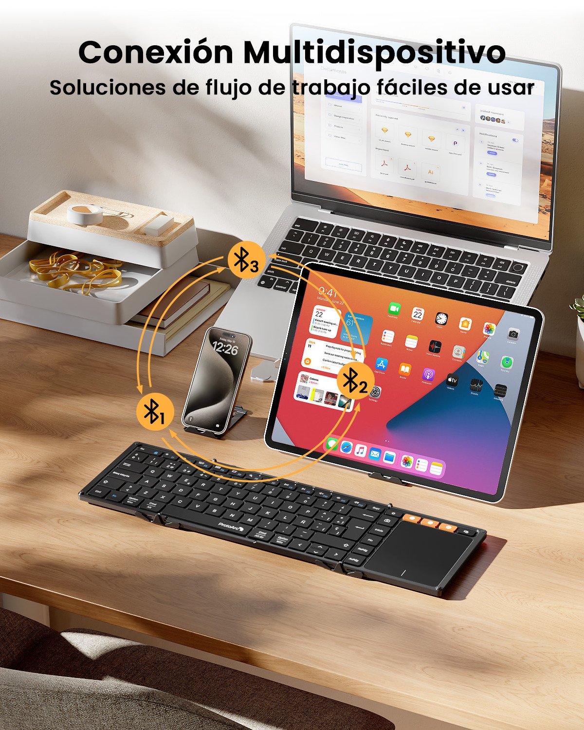 Tec. Protoarc Bluetooth Mini+Touchpad Plegable