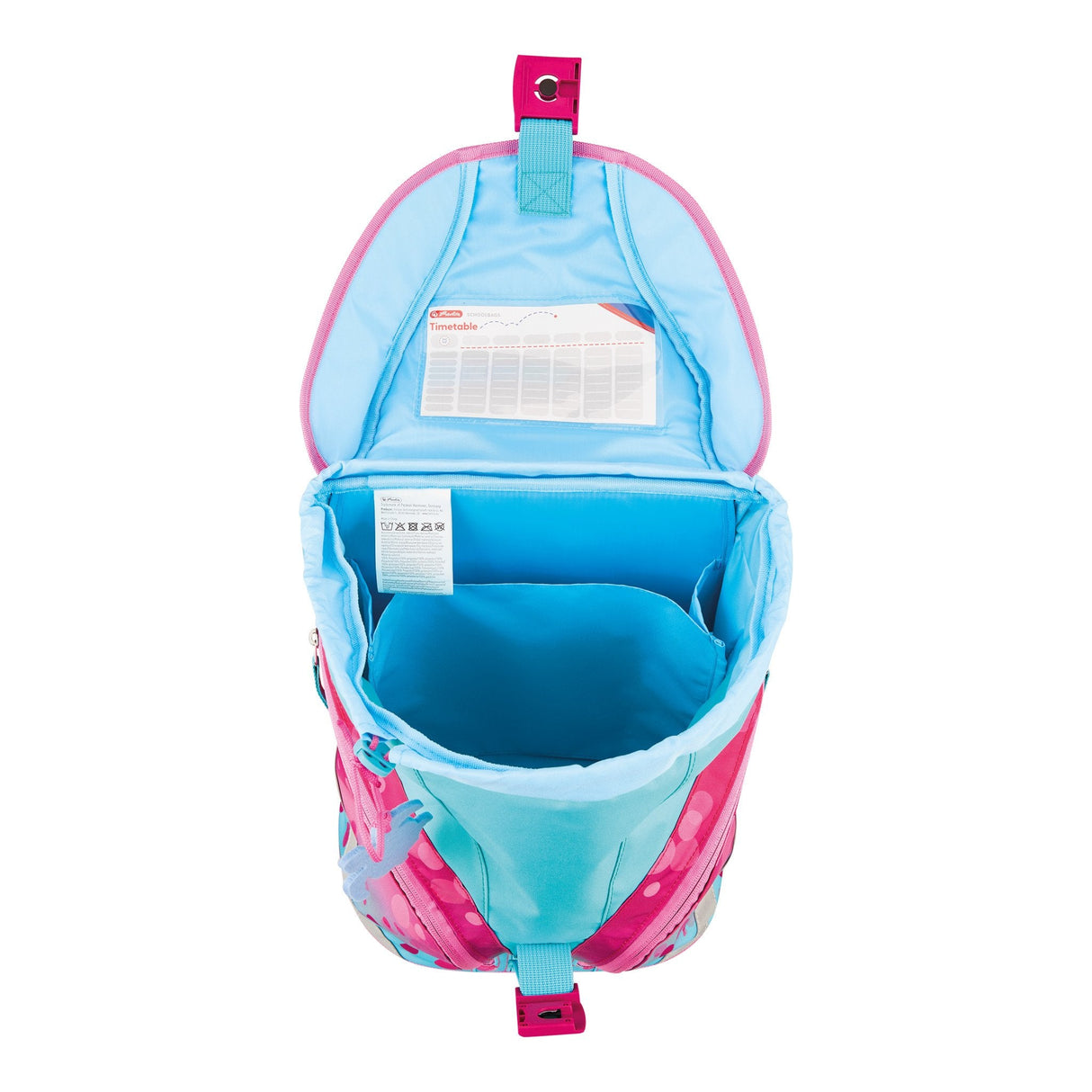 EAN 4008110344539 - Herlitz SoftLight Plus GreenLine Pink Bubbles juego de mochila escolar Chica Poliéster Azul, Rosa imagen 5