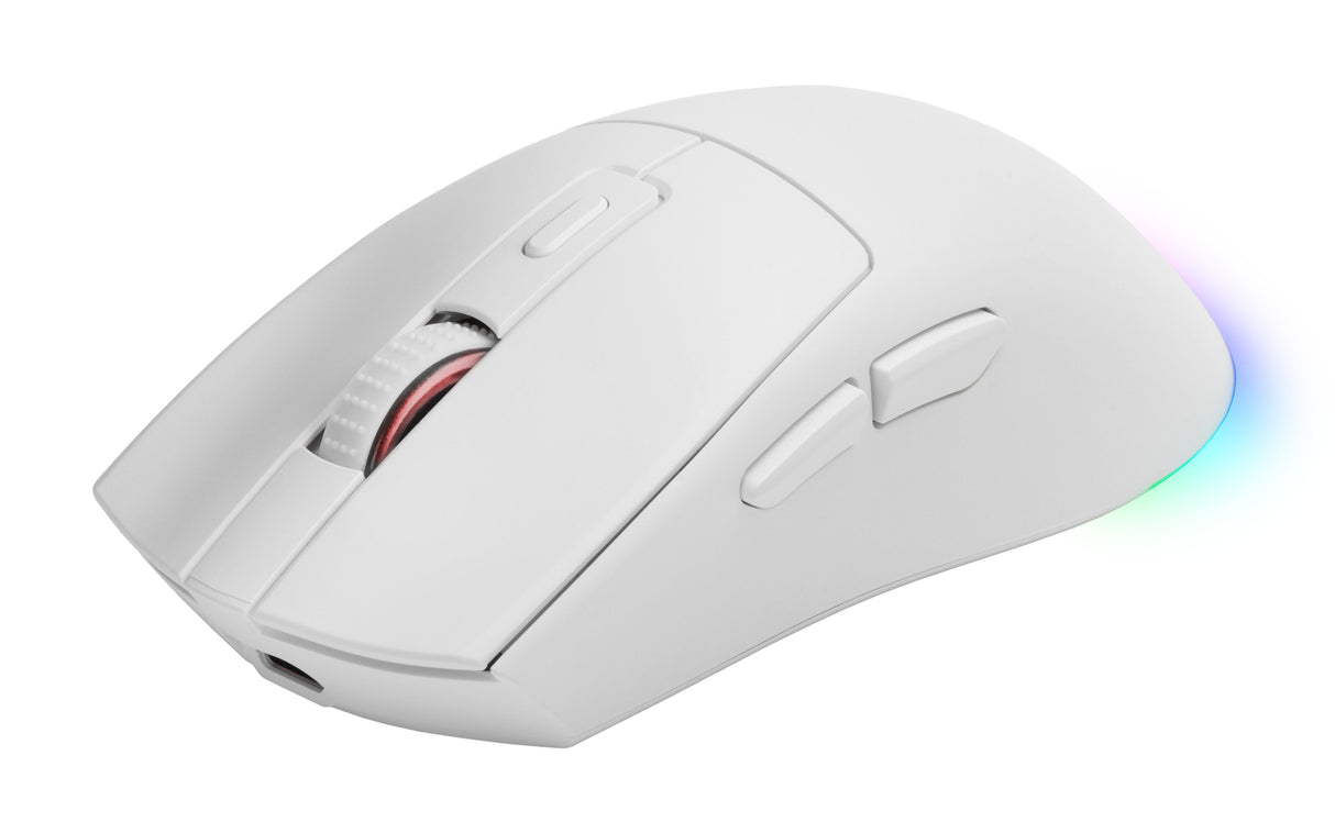Raton Optico Mmt3 Rgb Blanco Mars Gaming Rgb Chroma/ Óptico/ 14400 Dpi/ Base De Carga/ Recargable Hasta 100h De Uso