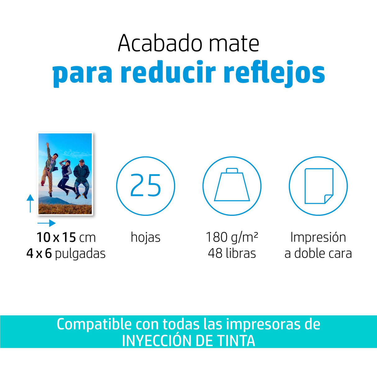 EAN 0193905314706 - HP Matte Photo Paper-25 sht/10 x 15 cm Blanco Mate imagen 4