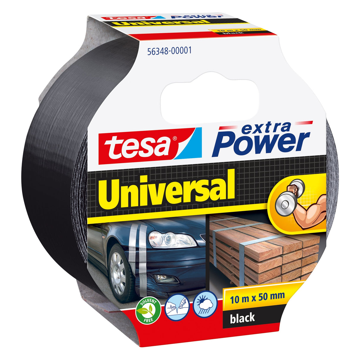 Cinta Americana Extra Power Universal. 10m X 50mm Negra Tesa