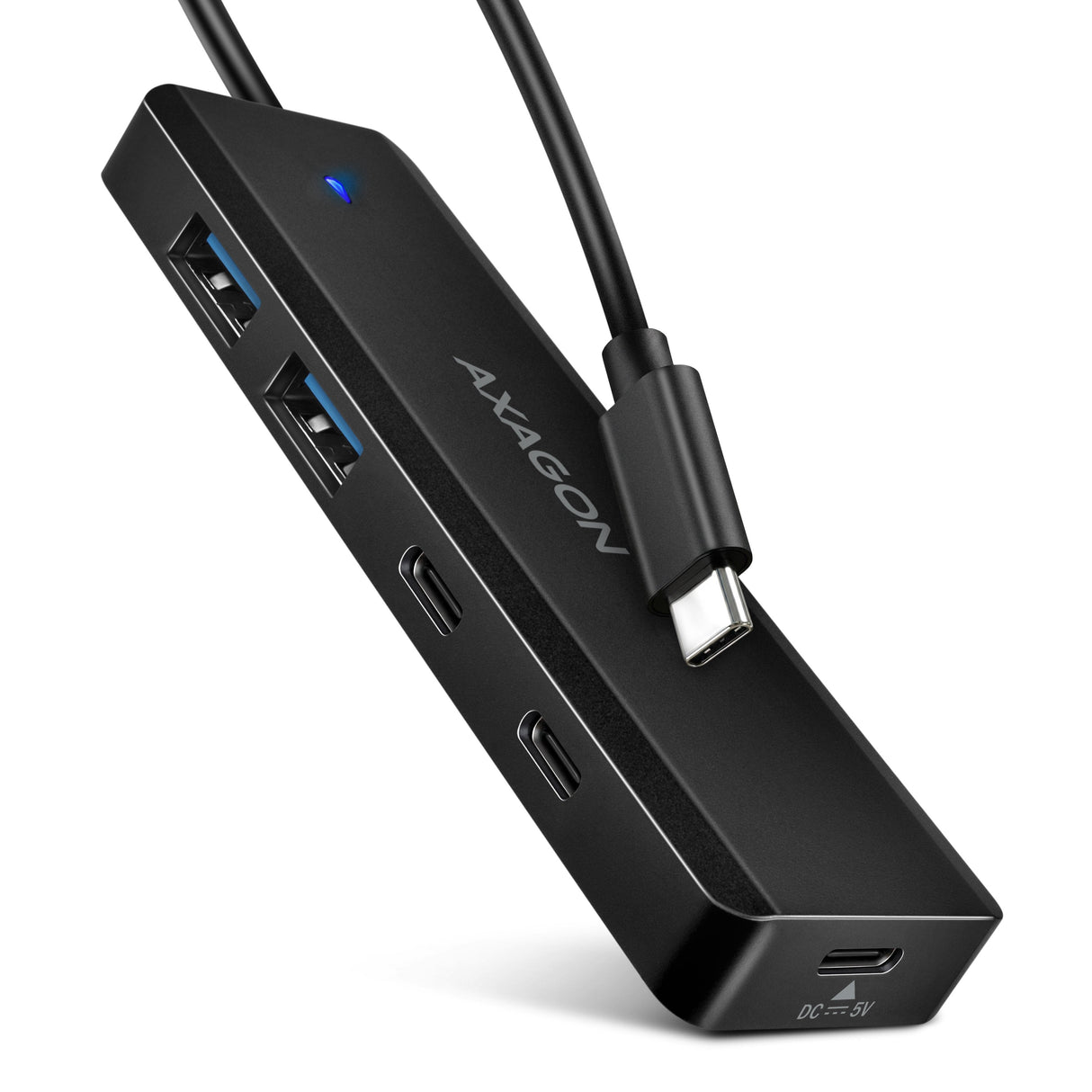 Hub 4-Portowy 5gbps 2x Usb-A 2x Usb-C , Usb-C Power In 19cm Kabel Hue-C2c