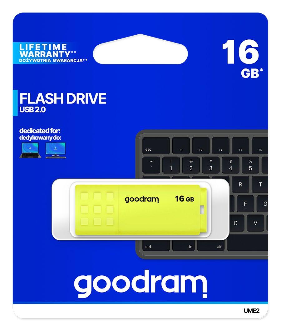 Pendrive Goodram 16gb Ume2 Usb 2.0 Amarillo