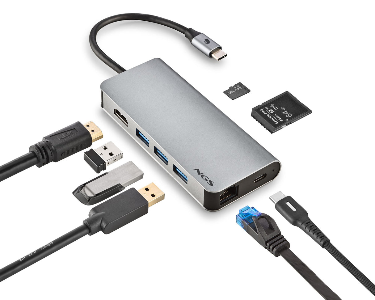 EAN 8435430621839 - NGS WONDER DOCK 8 USB 2.0 Type-C Plata imagen 4