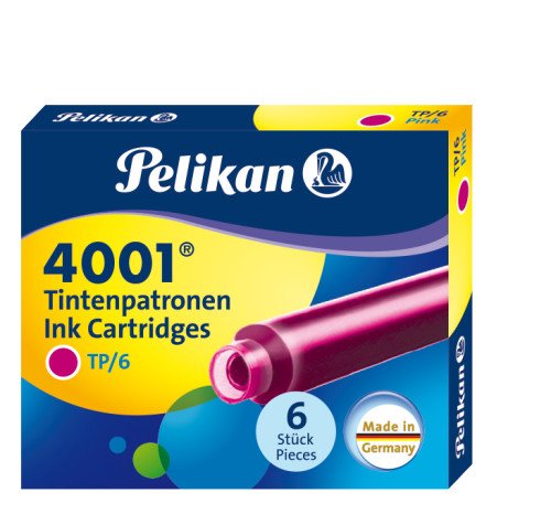 Pelikan Caja De 6 Cartuchos 4001 Tp/6 - Tamaño Estandar - Color Rosa