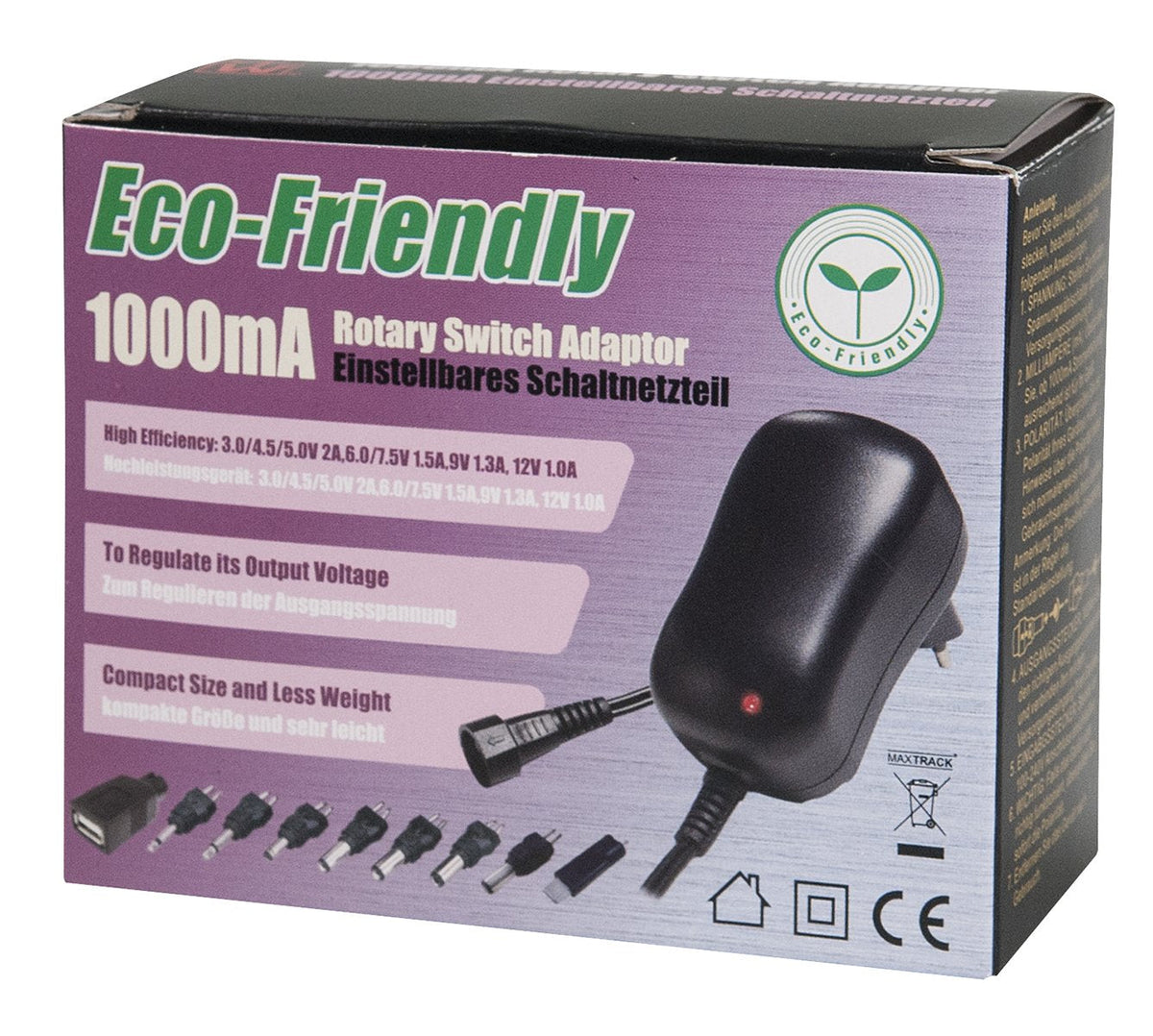 Dc Einzelstecker + Usb Tipo A Conector Hembra + Usb Tipo C Conector Macho, 1000 Ma