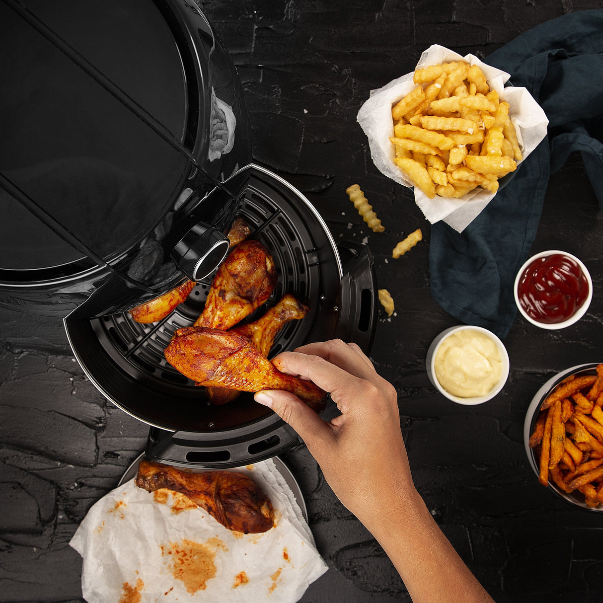 Freidora Por Aire Sin Aceite Princess Digital Xxl 182025 1500w Capacidad 4.5l