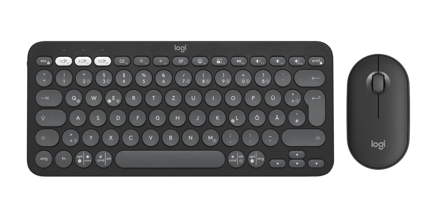 EAN 5099206115811 - Logitech 920-012203 teclado Ratón incluido Universal RF Wireless + Bluetooth QWERTZ Alemán Grafito imagen 1