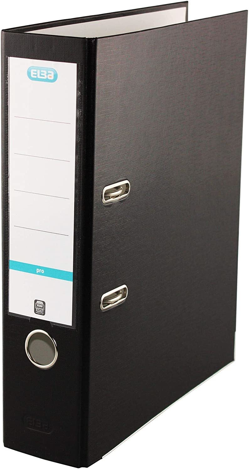Elba Archivador Palanca A4 Cartón Forrado Pp Lomo Ancho Rado Negro