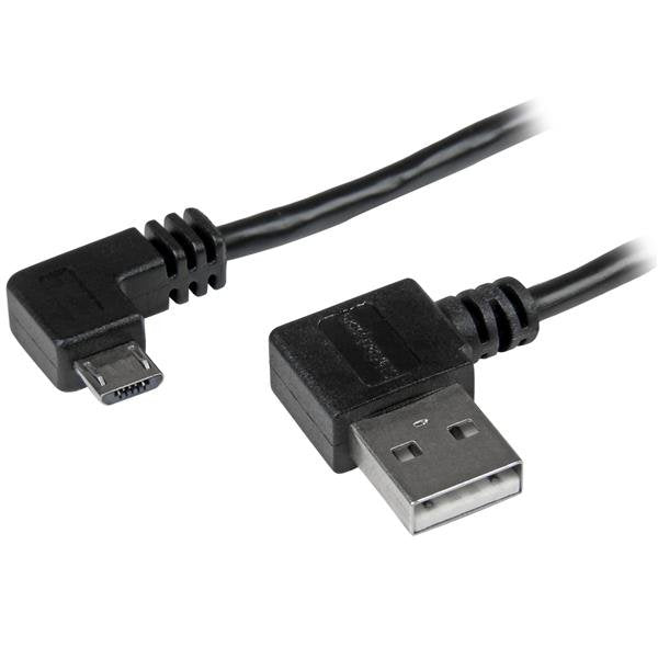 Startech Cable Usb 2.0 A Micro Usb Con Conectores Acodados Negro Usb2aub2ra1m
