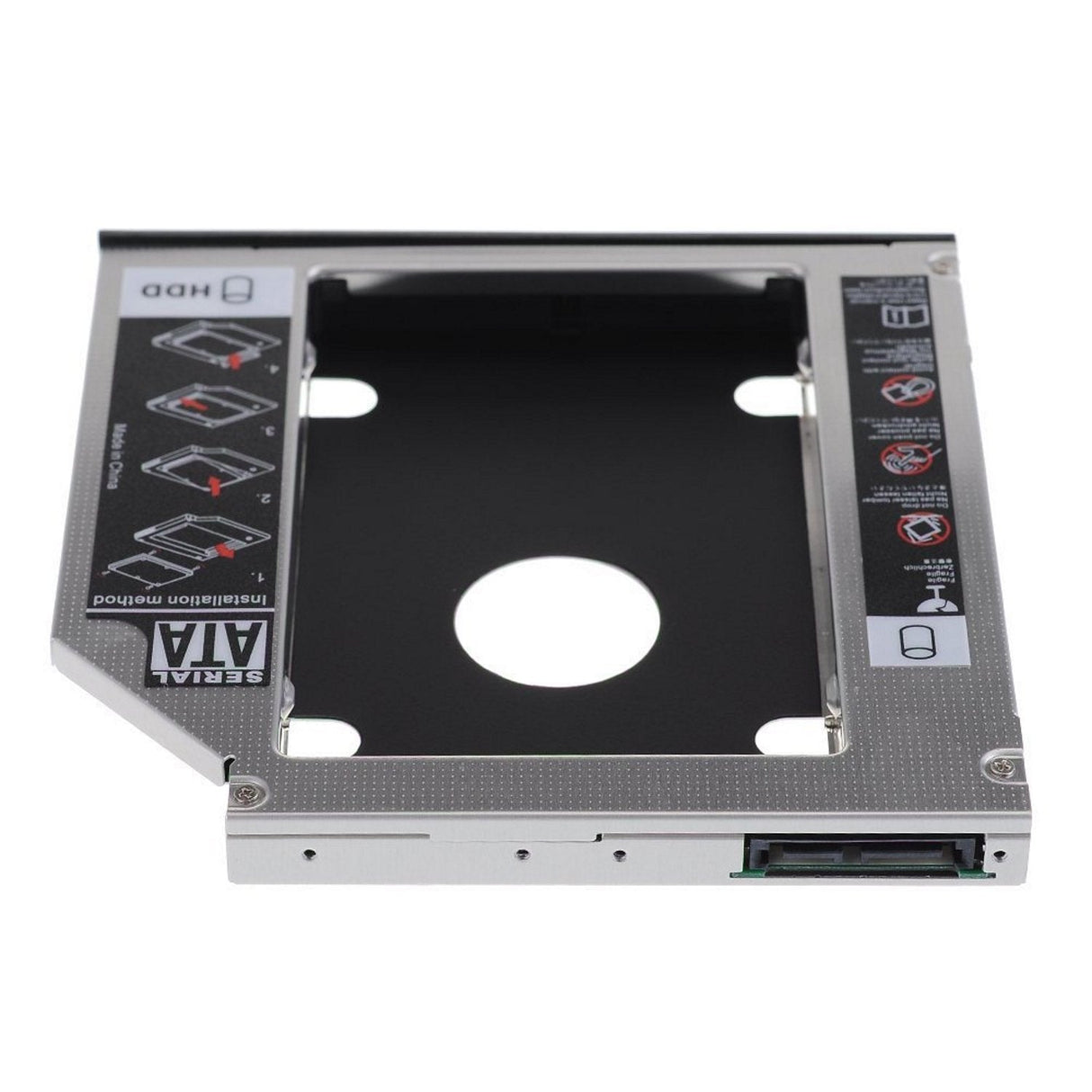 Ewent Sata Iii Ssd/Hdd Installation Frame For Cd/Dvd/Blu-Ray Drive Ewent Ew7005, Universal, Funda De Disco Duro, Acrilonitrilo Butadieno Estireno (Abs), Aluminio, Negro, Gris, 2.5", Hp, Dell, Acer, Benq, Asus, Lenovo, Great Wall