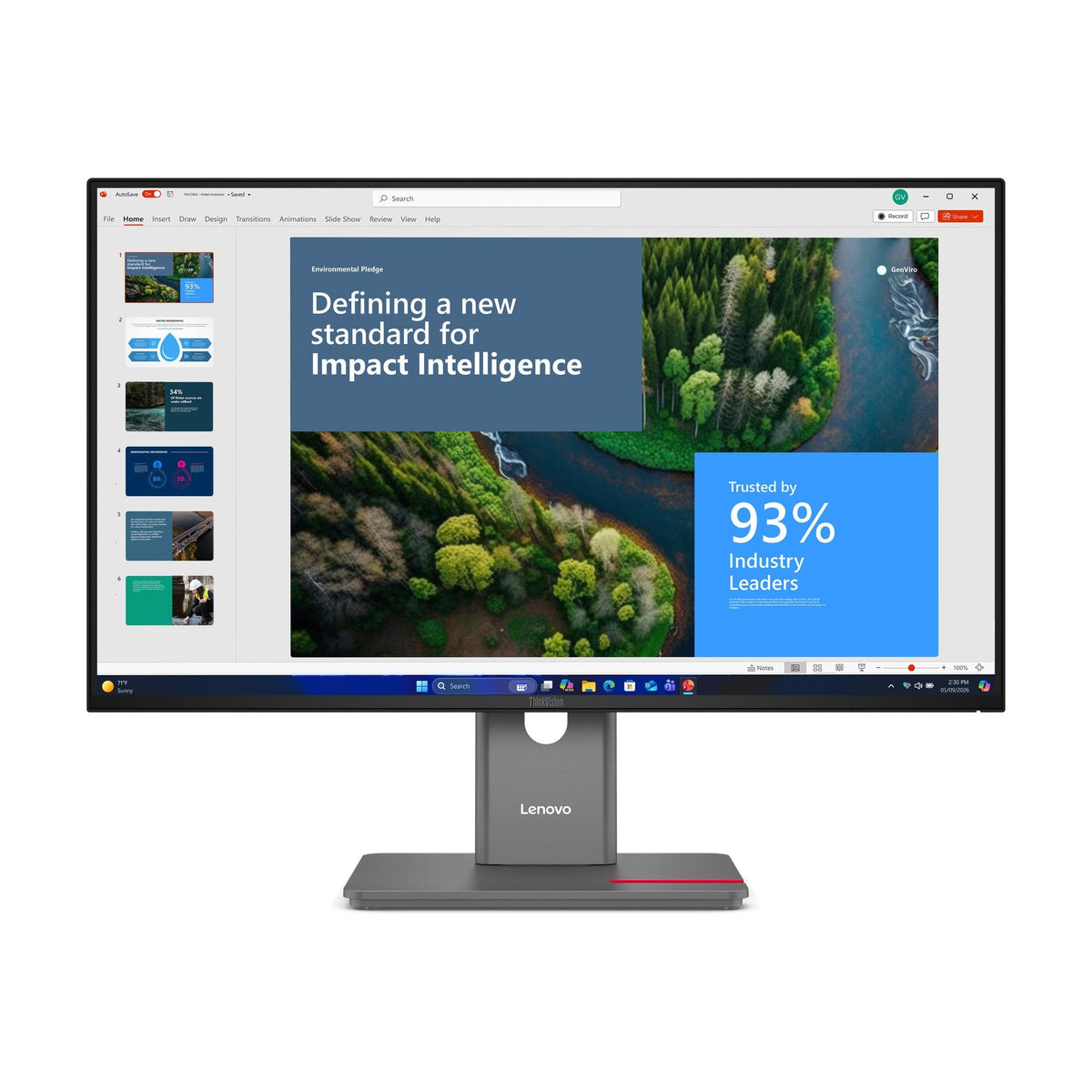 Lenovo Thinkvision P27ud-40 Monitor Led 27" 3840 X 2160 4k @ 120 Hz Ips 350 Cd/M² 1500:1 Hdr10 4 Ms Thunderbolt 4 Hdmi Displayport Usb-C Negro Azabache