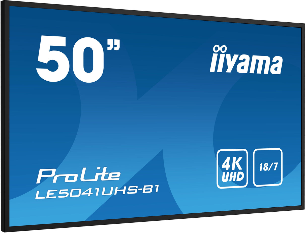 Iiyama Le5041uhs-B1 Pantalla De Señalización Pantalla Plana Para Señalización Digital 125,7 Cm (49.5") Lcd 350 Cd / M² 4k Ultra Hd Negro 18/7