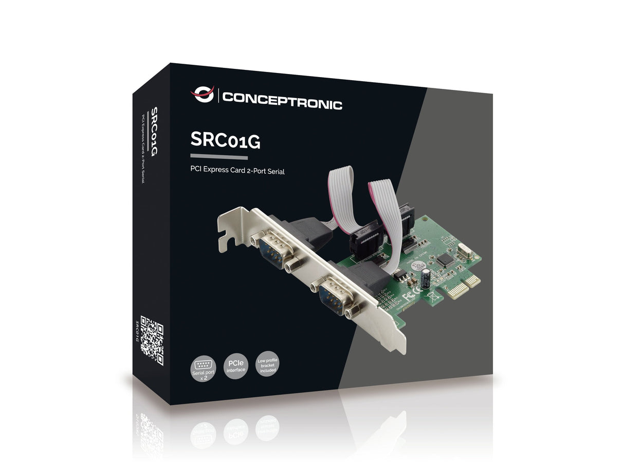 Conceptronic Tarjeta Pci Express  2 Puertos Serie Rs-232 Src01g