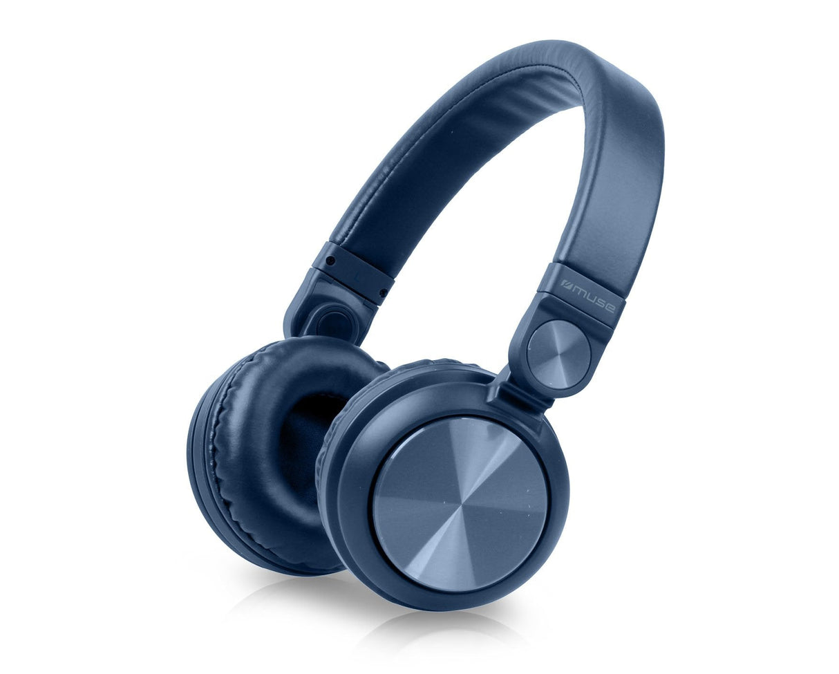 Muse Auriculares Plegables Manos Libres Aux-In Plug Bateria 10h Autonomia Azul Muse M-276 Btb, Binaurale, Diadema, Azul, Universal, Alámbrico/Inalámbrico, 4.2+Edr
