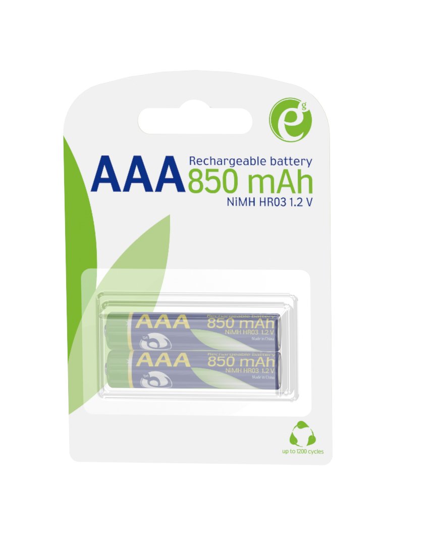 Rechargeable Aaa Instant Batteries (Ready-To-Use), 850mah, 2pcs Blister Pack