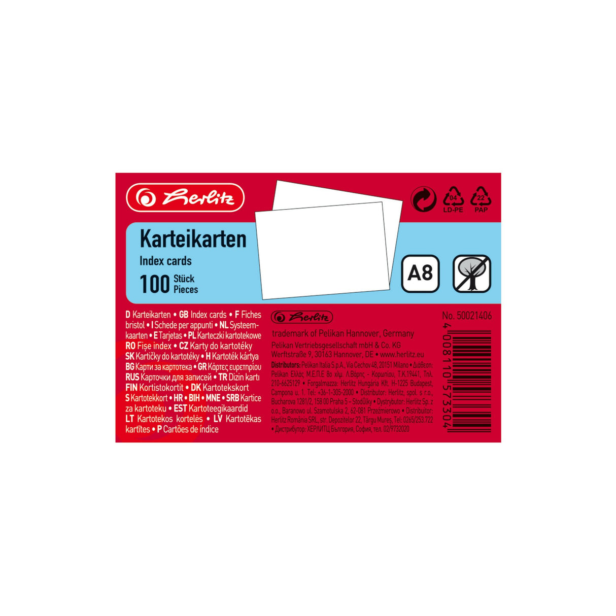 EAN 4008110573304 - Herlitz 50021406 ficha Blanco 10 pieza(s) imagen 1