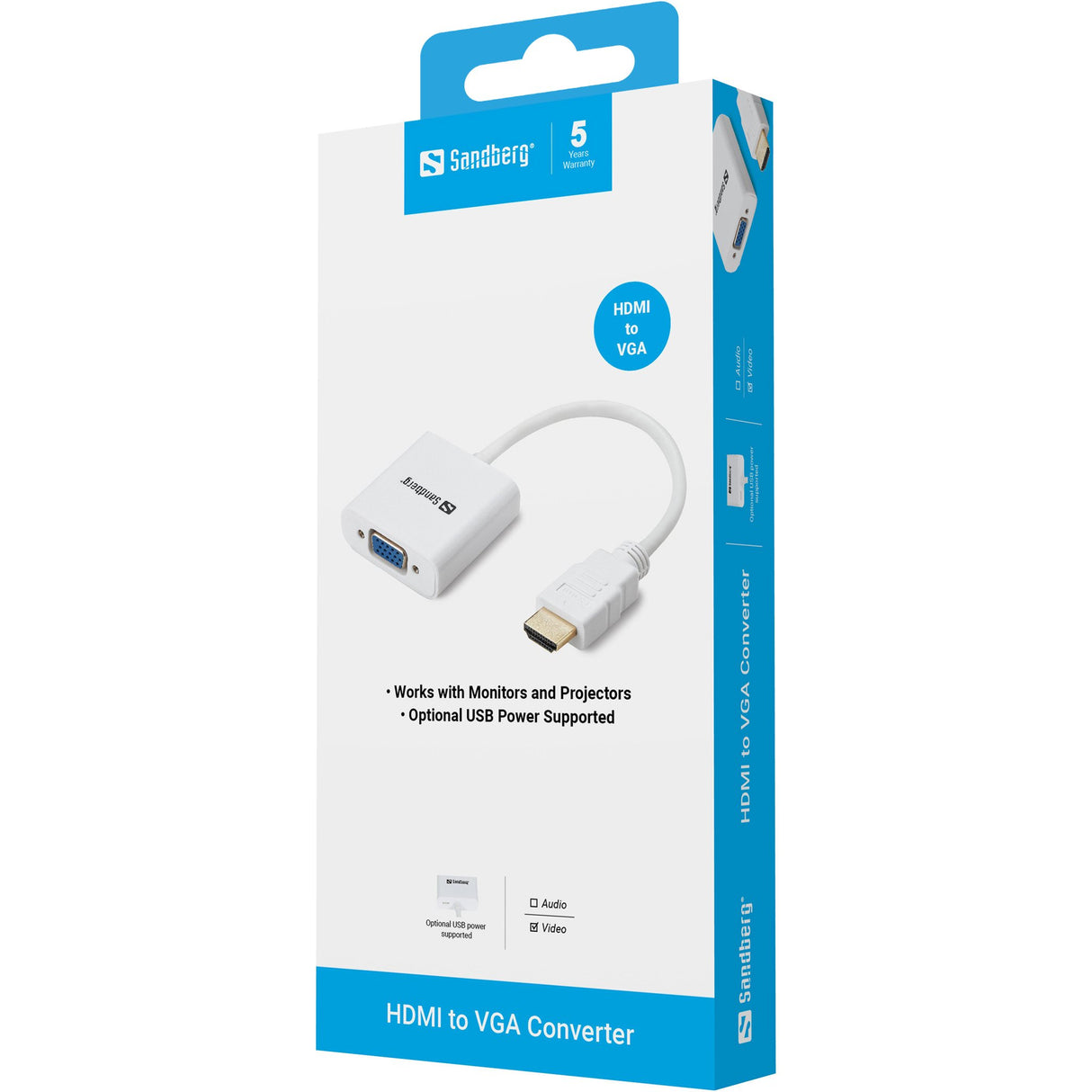 EAN 5705730508691 - Sandberg 508-69 adaptador de cable de vídeo VGA (D-Sub) HDMI tipo A (Estándar) Blanco imagen 3