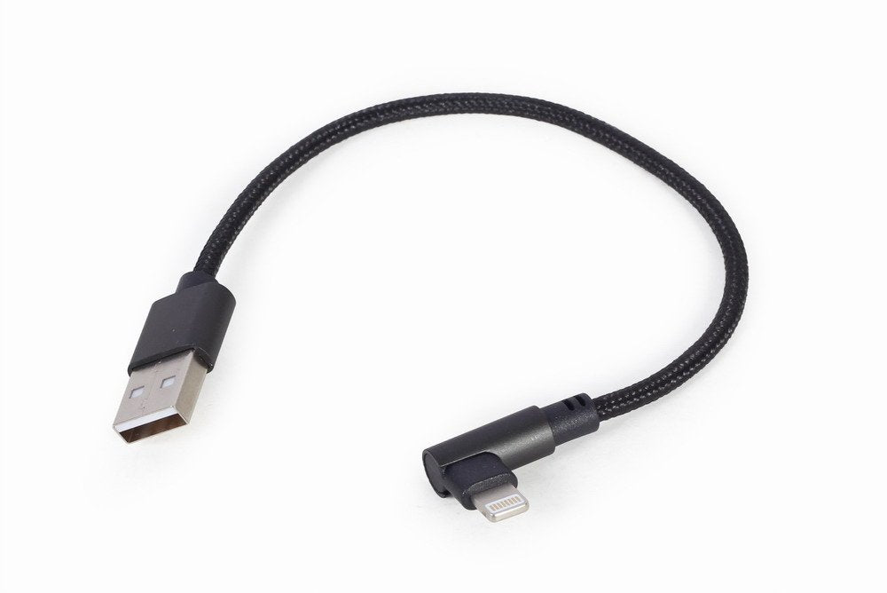 Cable Angular Gembird Usb 2.0 A 8 Pines 0.2m Trenzado Negro Cc-Usb2-Amlml-0.2m