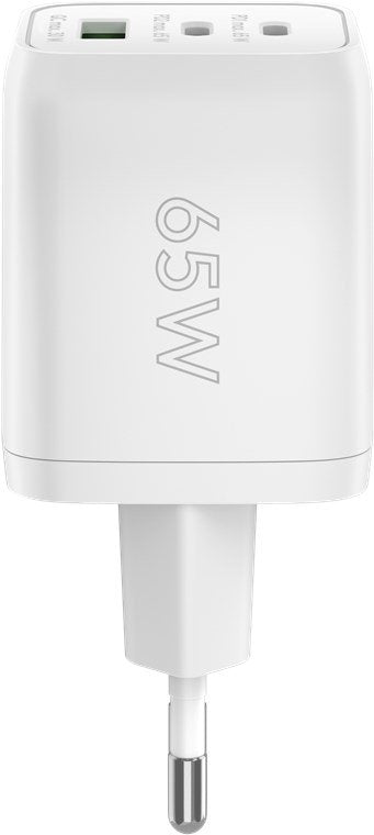 Goobay 64754, Cargador 1x Usb-A + 2x Usb-C 65 W Blanco