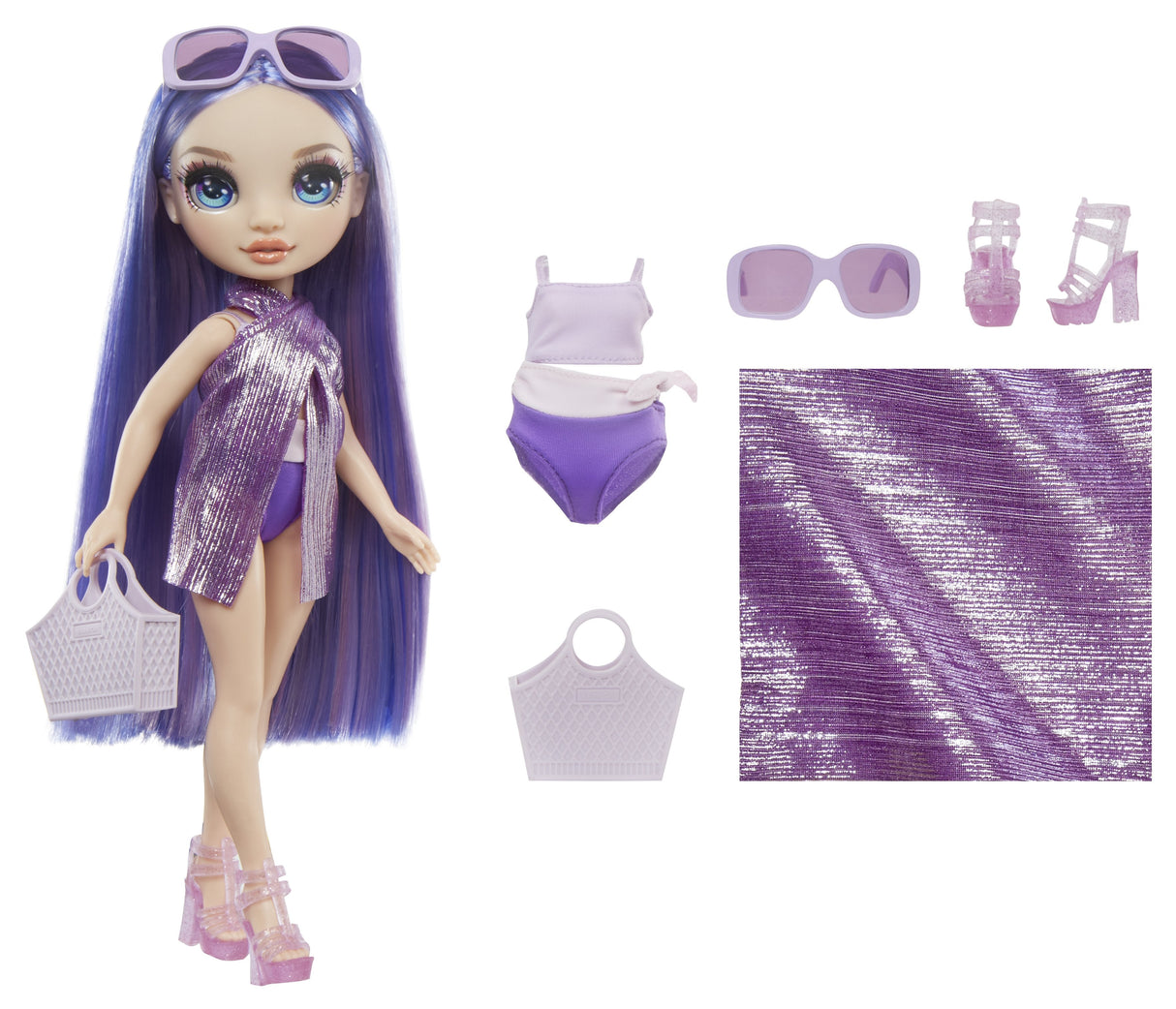 Muñeca Mga Entertainment Rainbow High Swim & Style - Violeta Púrpura, 507314-Euc