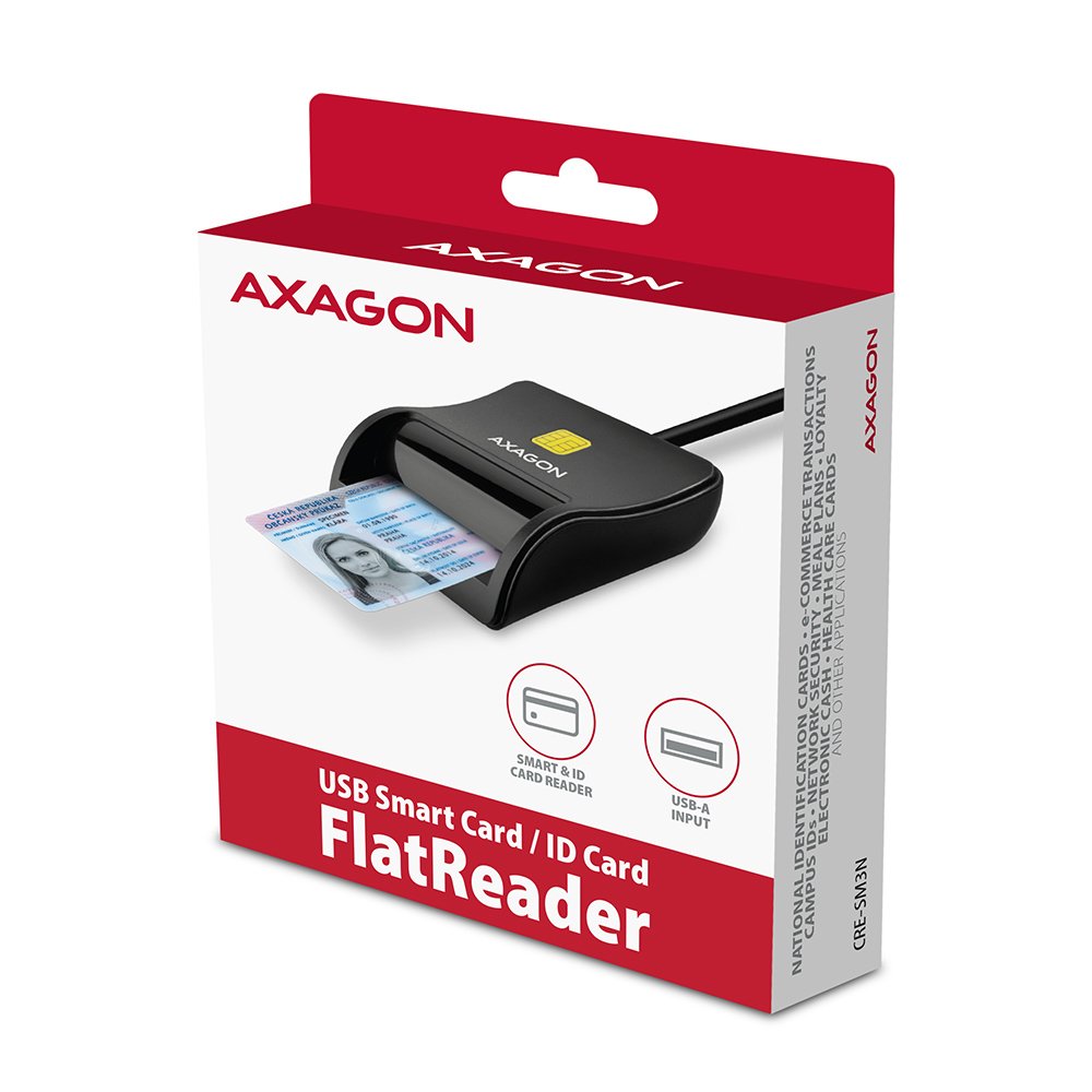 EAN 8595247906915 - Axagon CRE-SM3N USB Smart card Flat lector de tarjeta inteligente Interior USB 2.0 Negro imagen 6