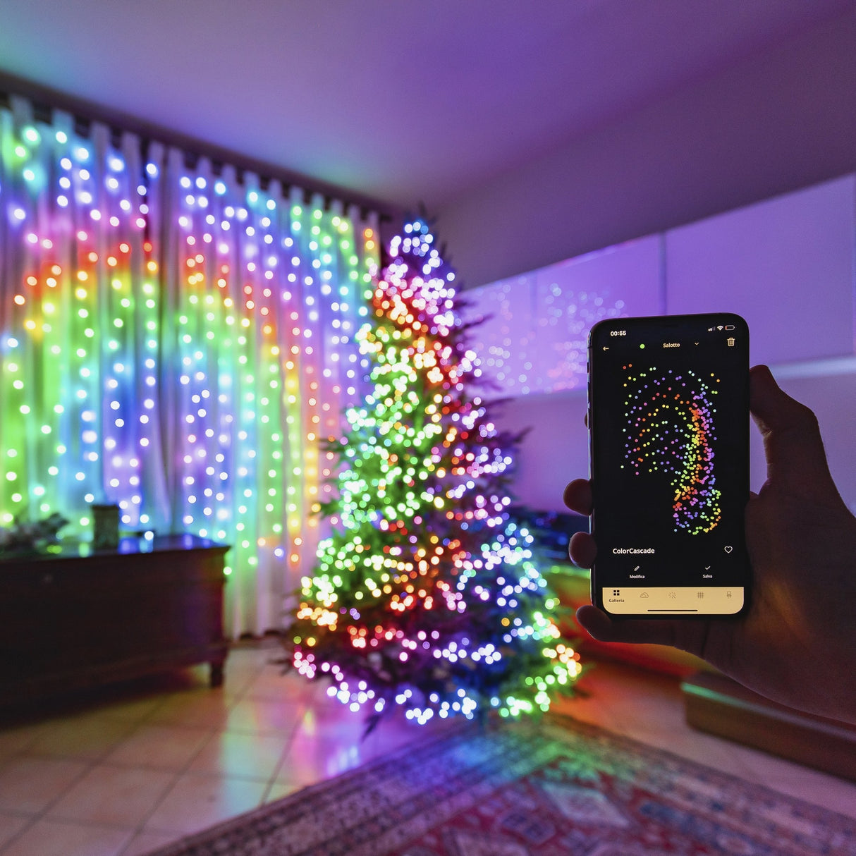 Luces Inteligentes Para Árboles De Navidad Twinkly 400 Rgb + W 32m