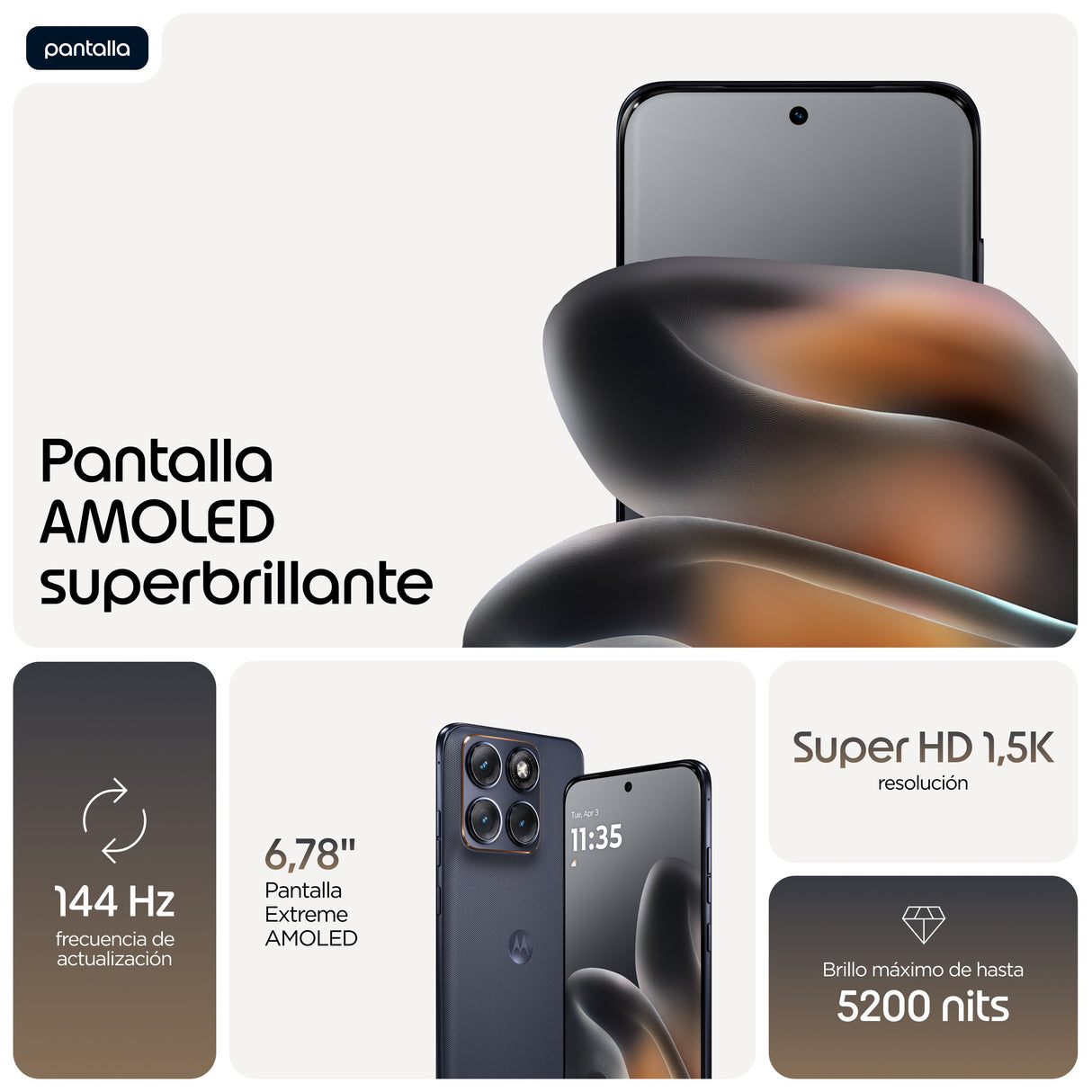 EAN 0840493631165 - Motorola edge 70 fusion 17,2 cm (6.78") SIM doble Android 16.0 5G USB Tipo C 8 GB 512 GB 5200 mAh Negro imagen 7