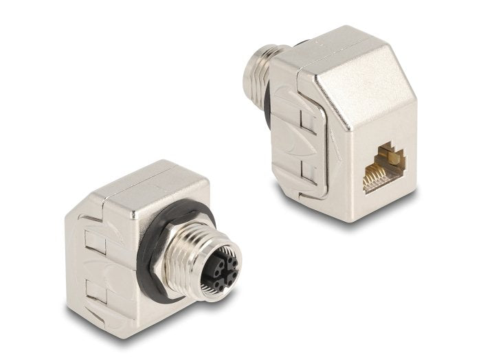 Delock M12 Adaptador X-Kodiert 8 Pin Hembra A Rj45 Hembra Cat.6a Stp Metall