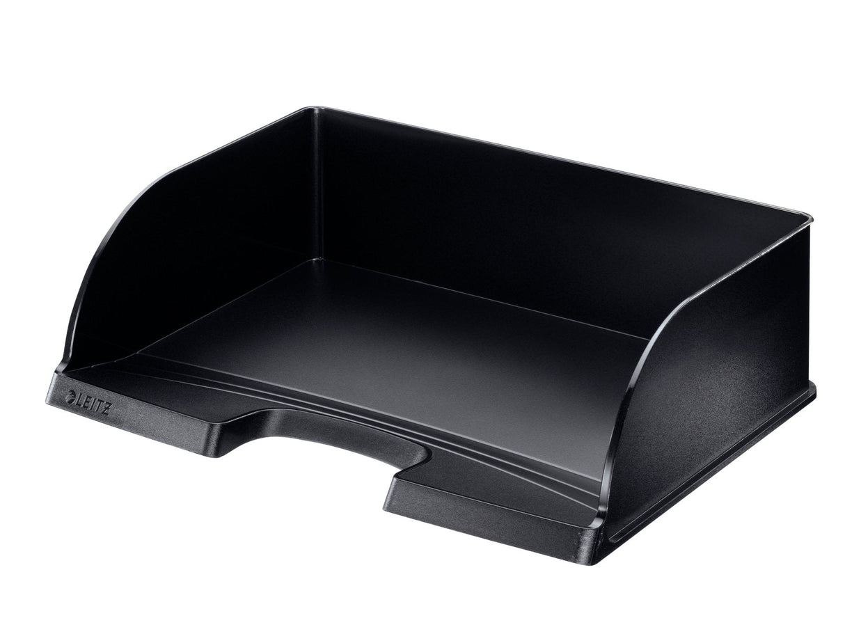 Leitz Plus Jumbo Bandeja Portadocumentos De Gran Capacidad - Acceso Apaisado - Hasta 10uds Apilables - Negro