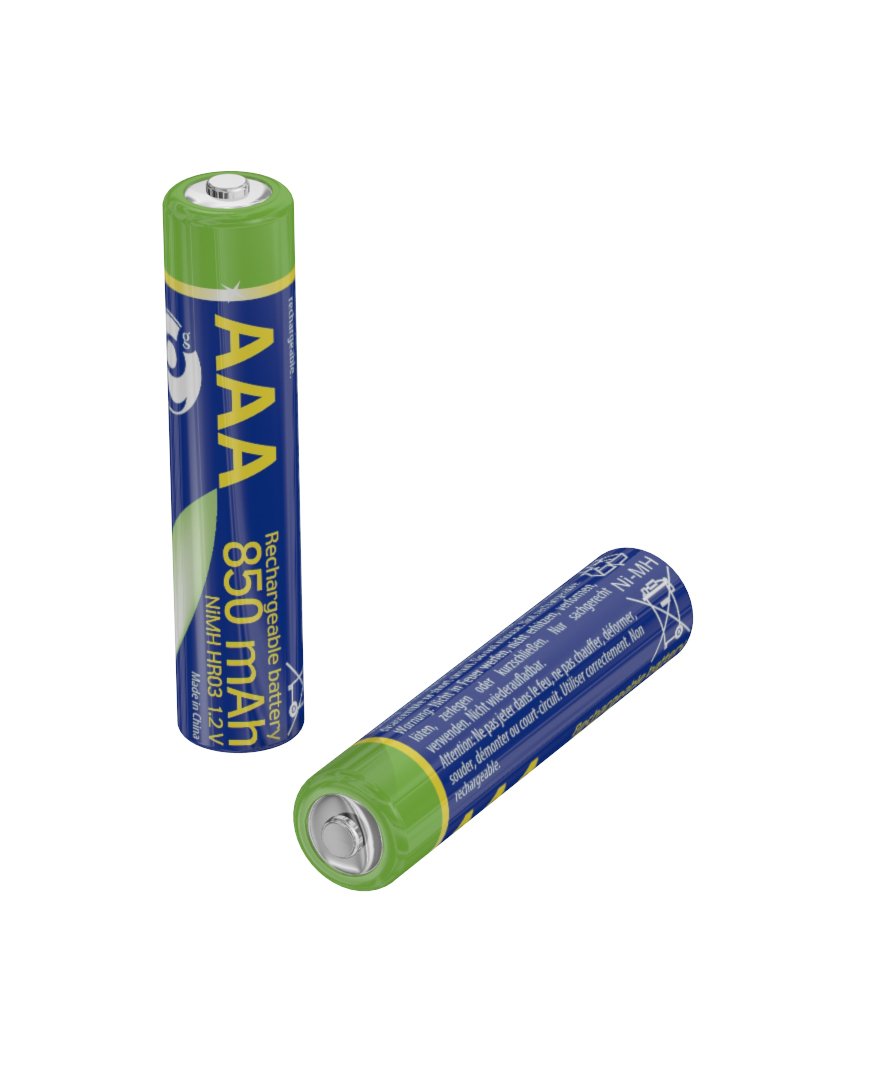 Rechargeable Aaa Instant Batteries (Ready-To-Use), 850mah, 2pcs Blister Pack