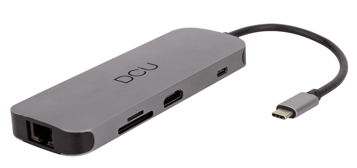 Dcu Tecnologic Hub Usb Tipo C - Conexion Hdmi 4k - Audio Jack 3.5mm - 3 Usb 3.0 - Ethernet Gigabit - Lector De Tarjetas